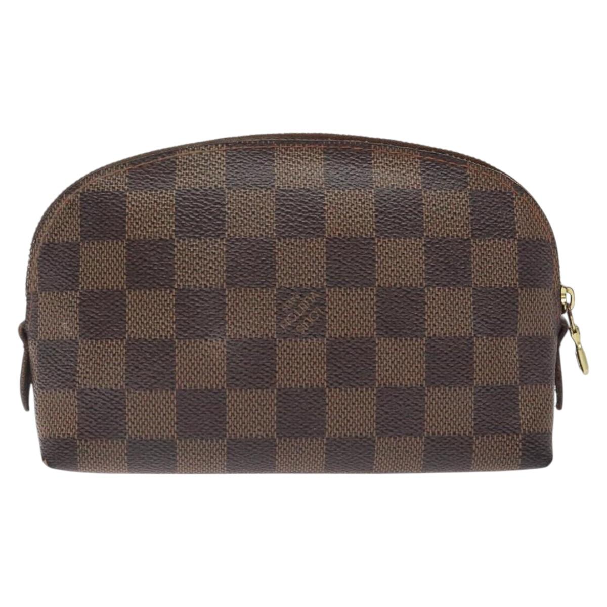 LOUIS VUITTON Damier Ebene Pochette Cosmetic PM Pouch N47516 LV hk2571
