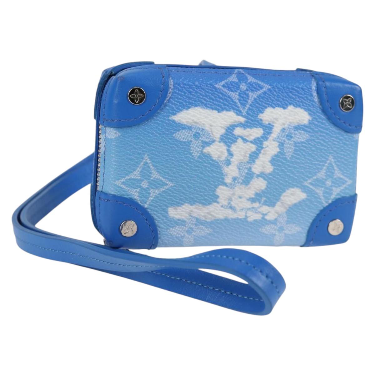 LOUIS VUITTON Monogram Clouds Trunk Necklace Wallet Blue M45440 hk2959M