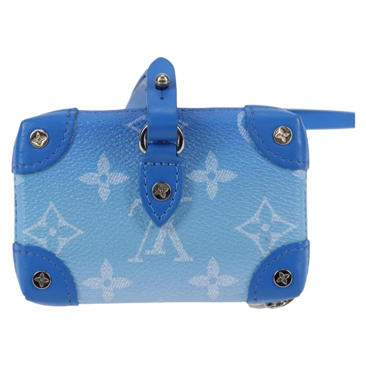 LOUIS VUITTON Monogram Clouds Trunk Necklace Wallet Blue M45440 hk2959M