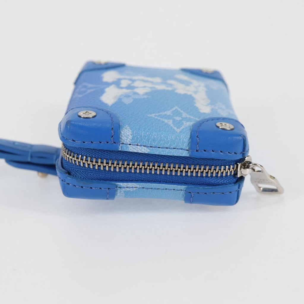 LOUIS VUITTON Monogram Clouds Trunk Necklace Wallet Blue M45440 hk2959M