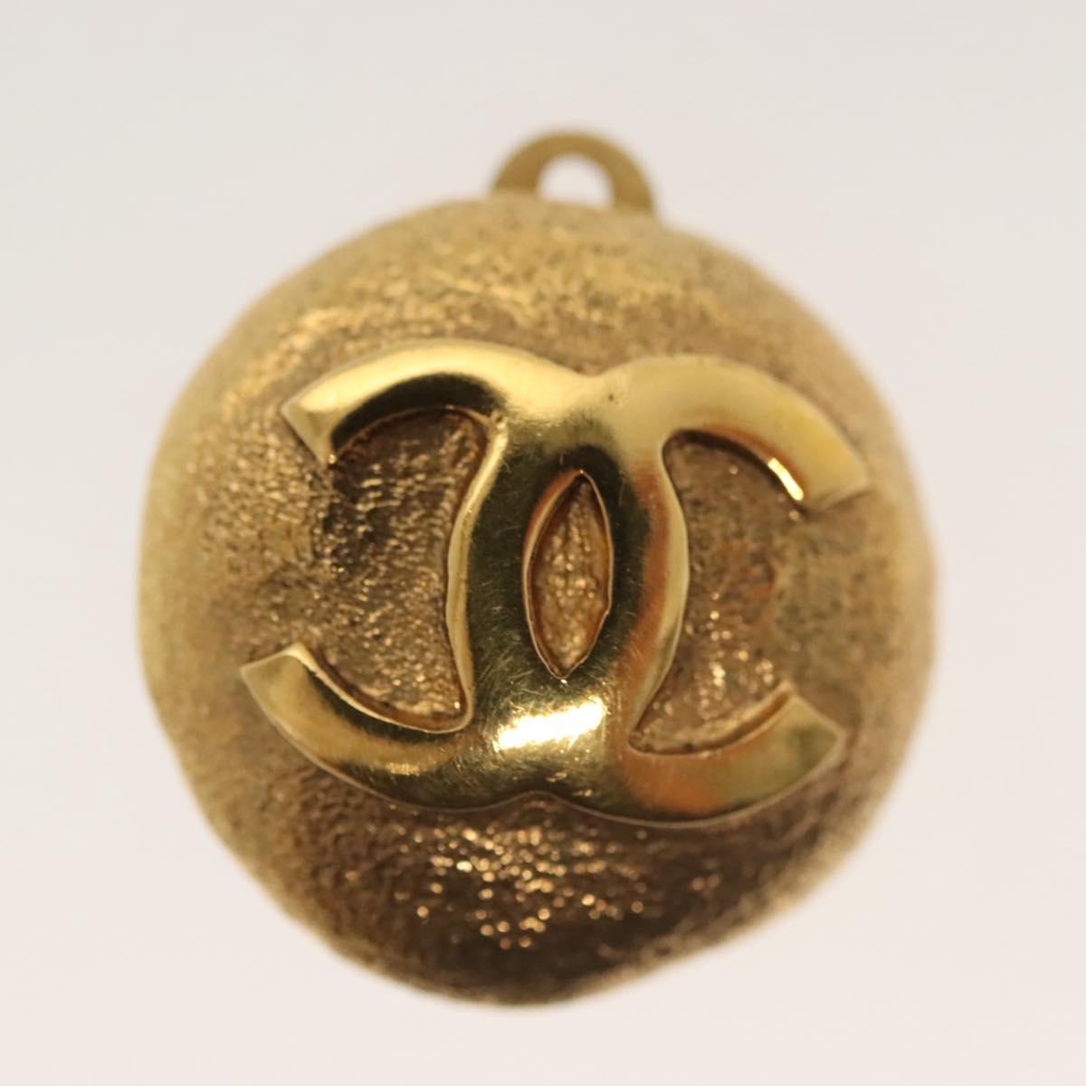 CHANEL Earring Metal Gold CC hk2961