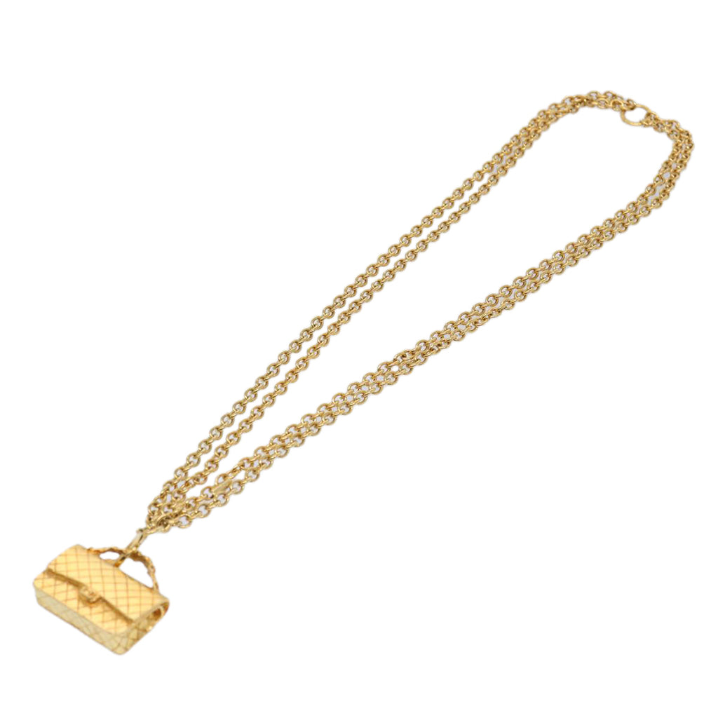 CHANEL Necklace Gold Tone CC hk964V