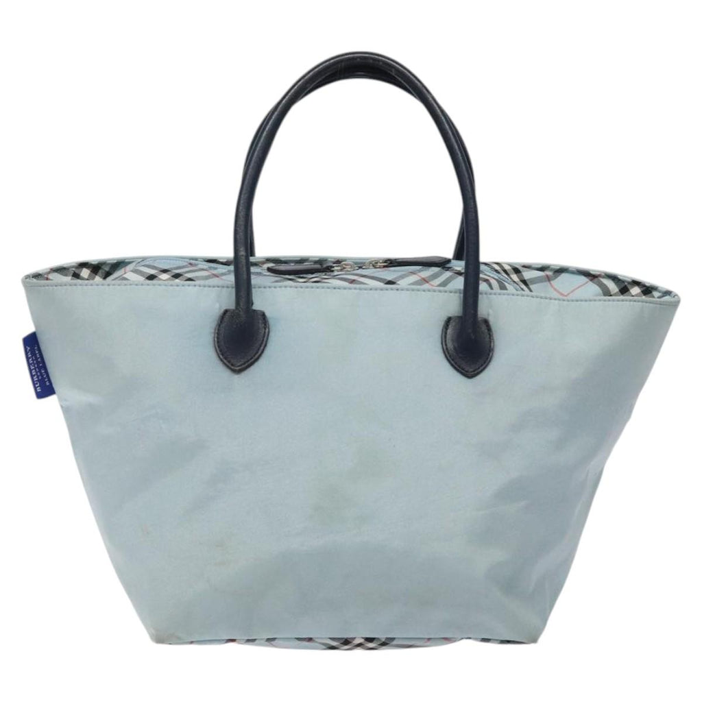 BURBERRY Blue Label Hand Bag Nylon Blue Silver hs1718