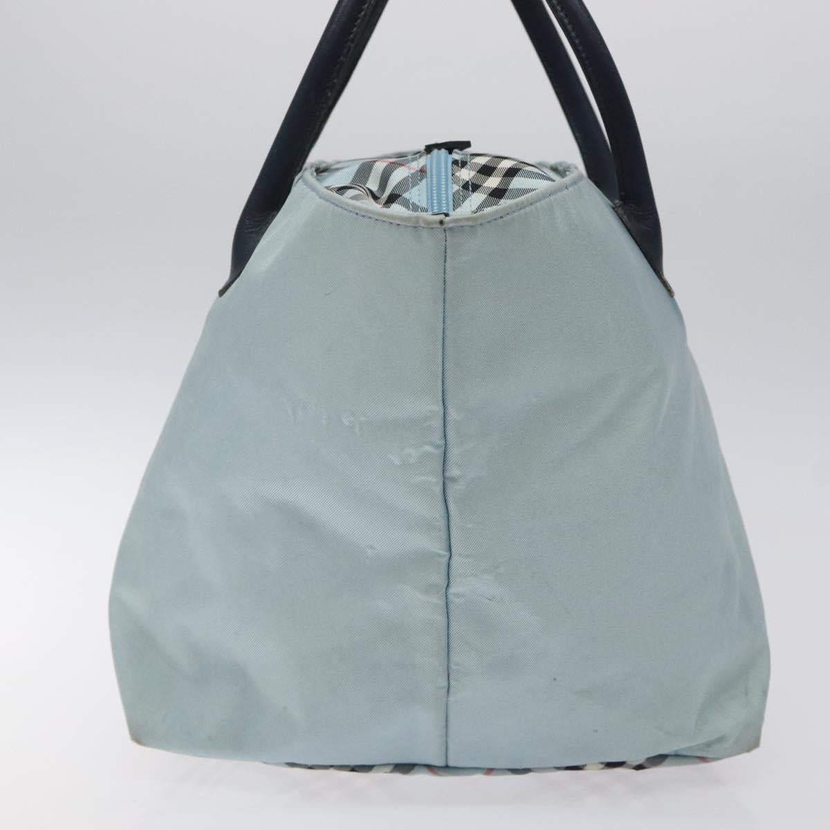 BURBERRY Blue Label Hand Bag Nylon Blue Silver hs1718