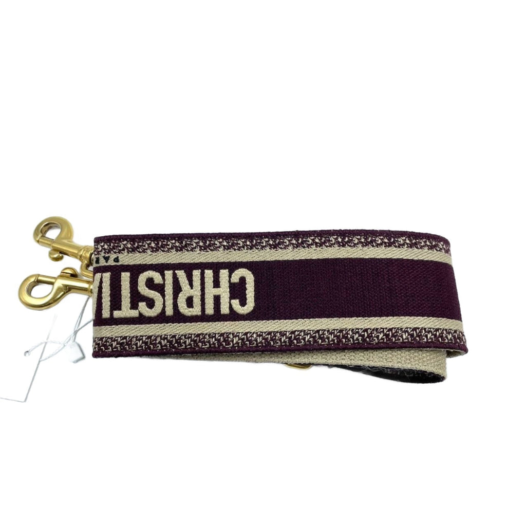 Dior Saddle Strap maroon canvas with Dior Logo
