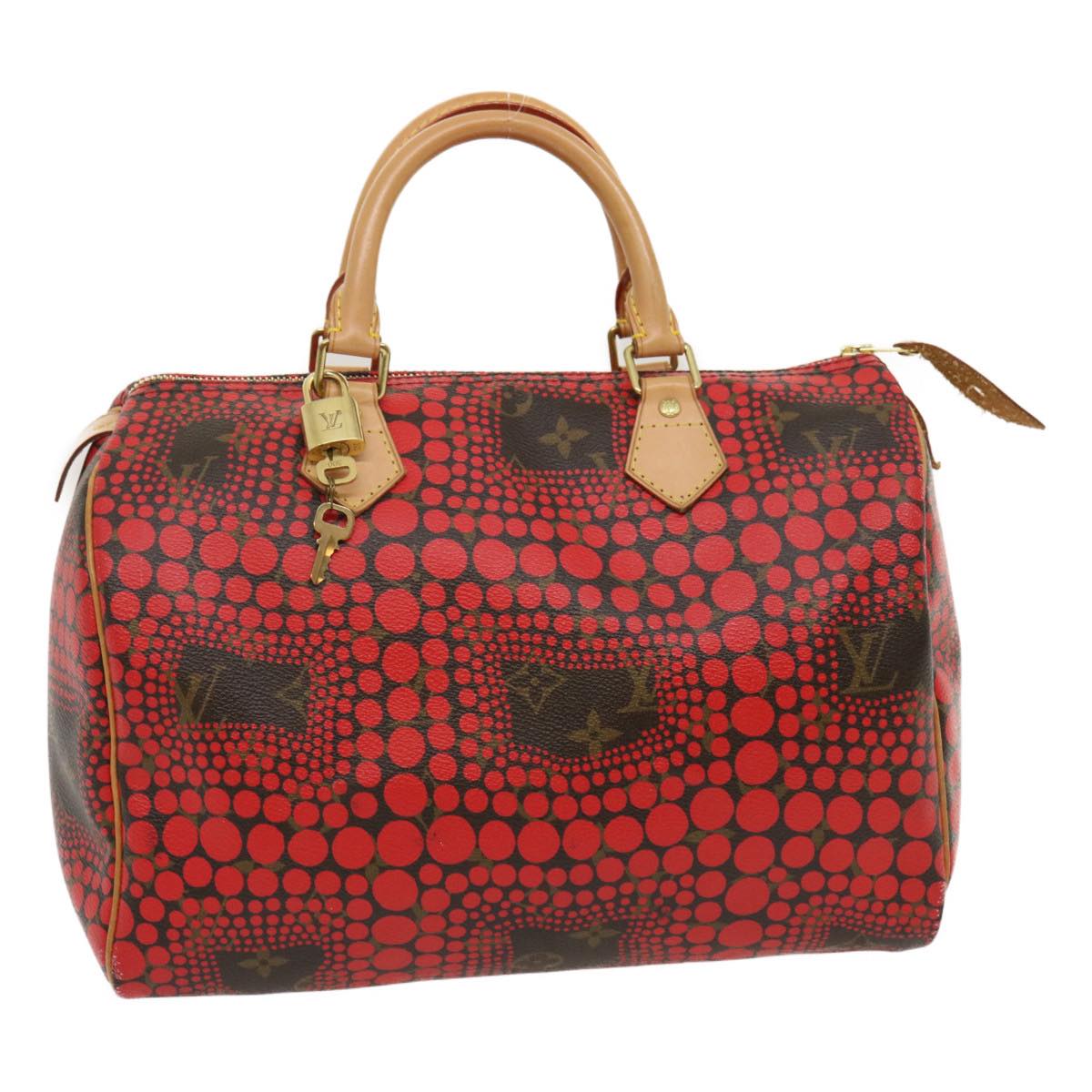 LOUIS VUITTON Monogram Dot Infinity Speedy 30 Kusama Red M40693 LV jk1302A