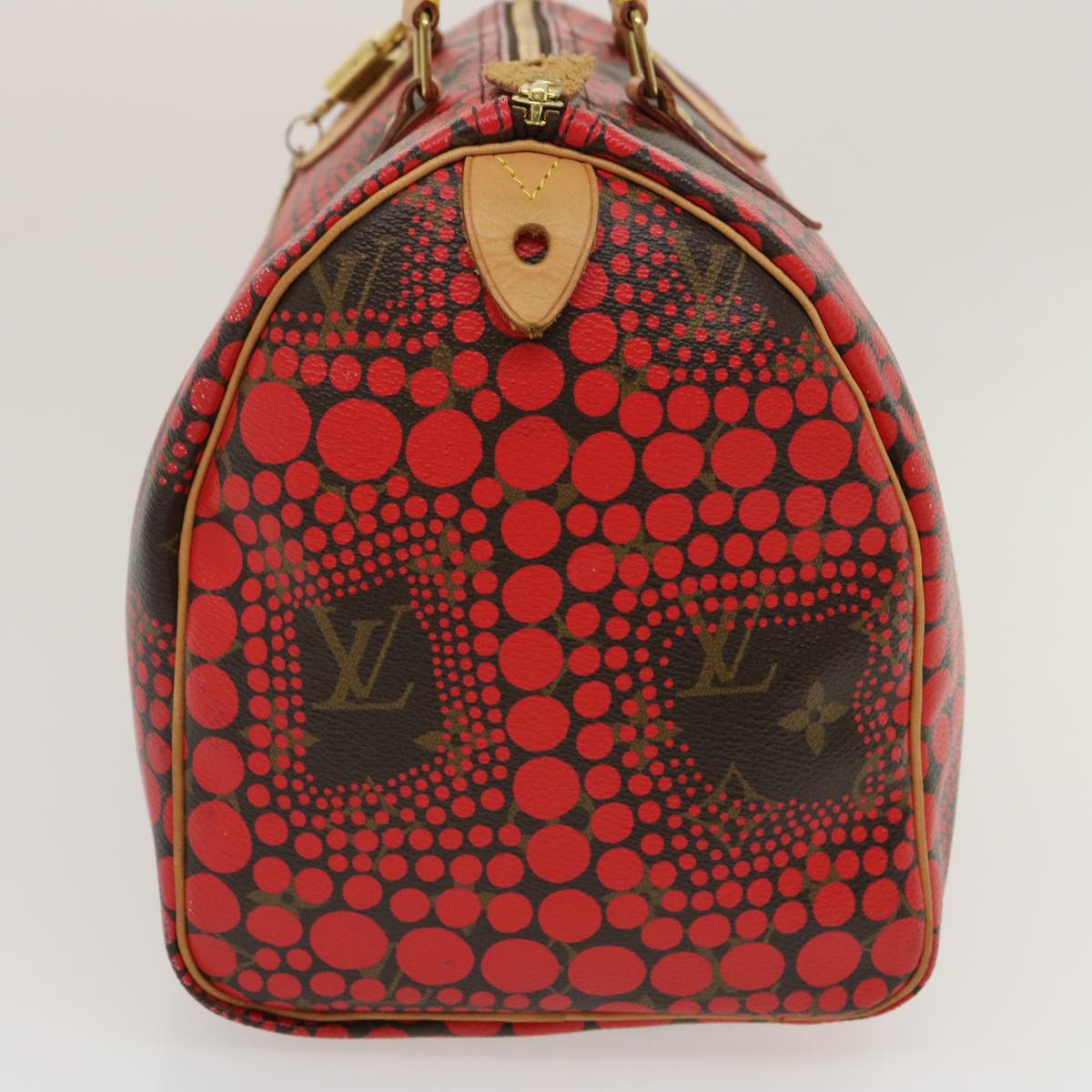 LOUIS VUITTON Monogram Dot Infinity Speedy 30 Kusama Red M40693 LV jk1302A