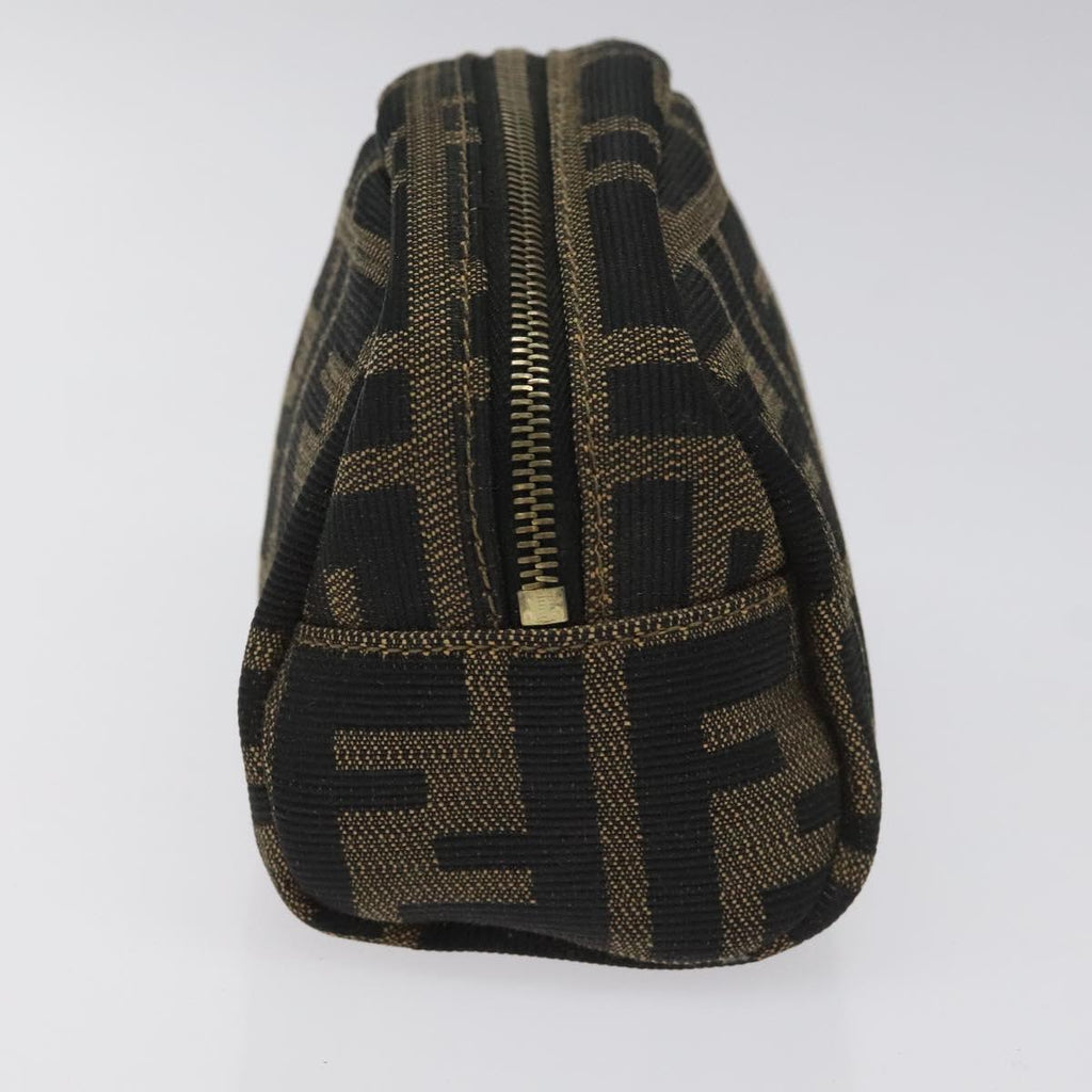 FENDI Zucca Canvas Pouch Brown Black KD058
