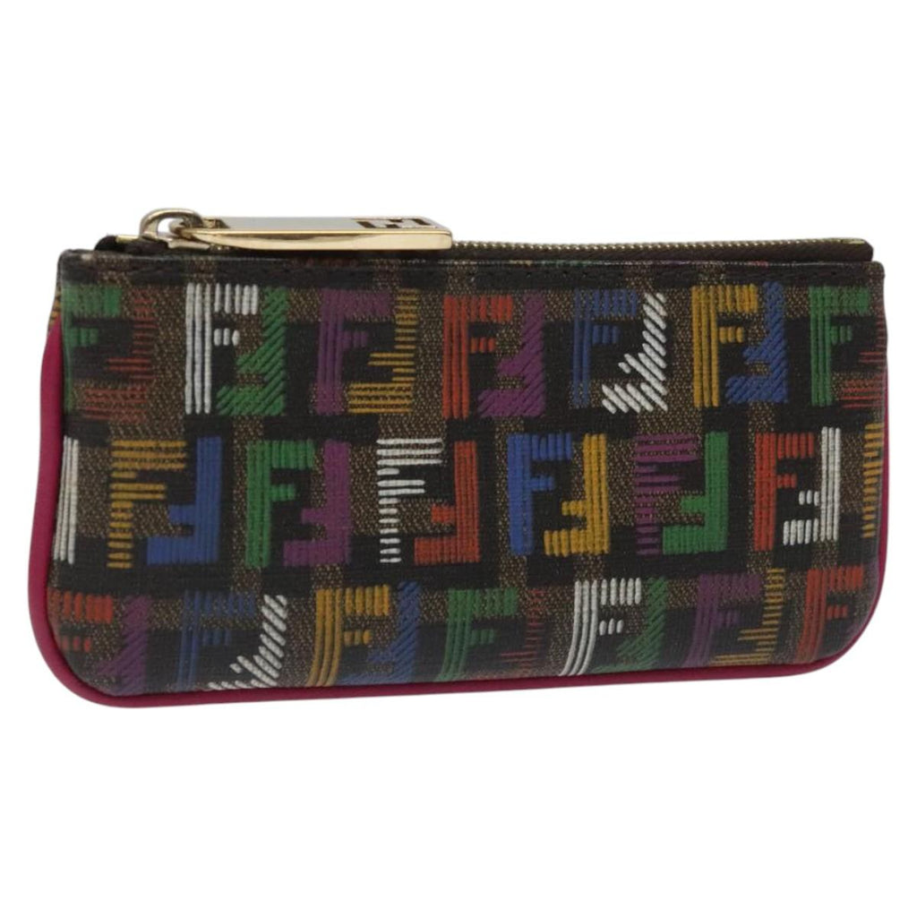 FENDI Zucca Canvas Coin Purse Multicolor Gold KD110