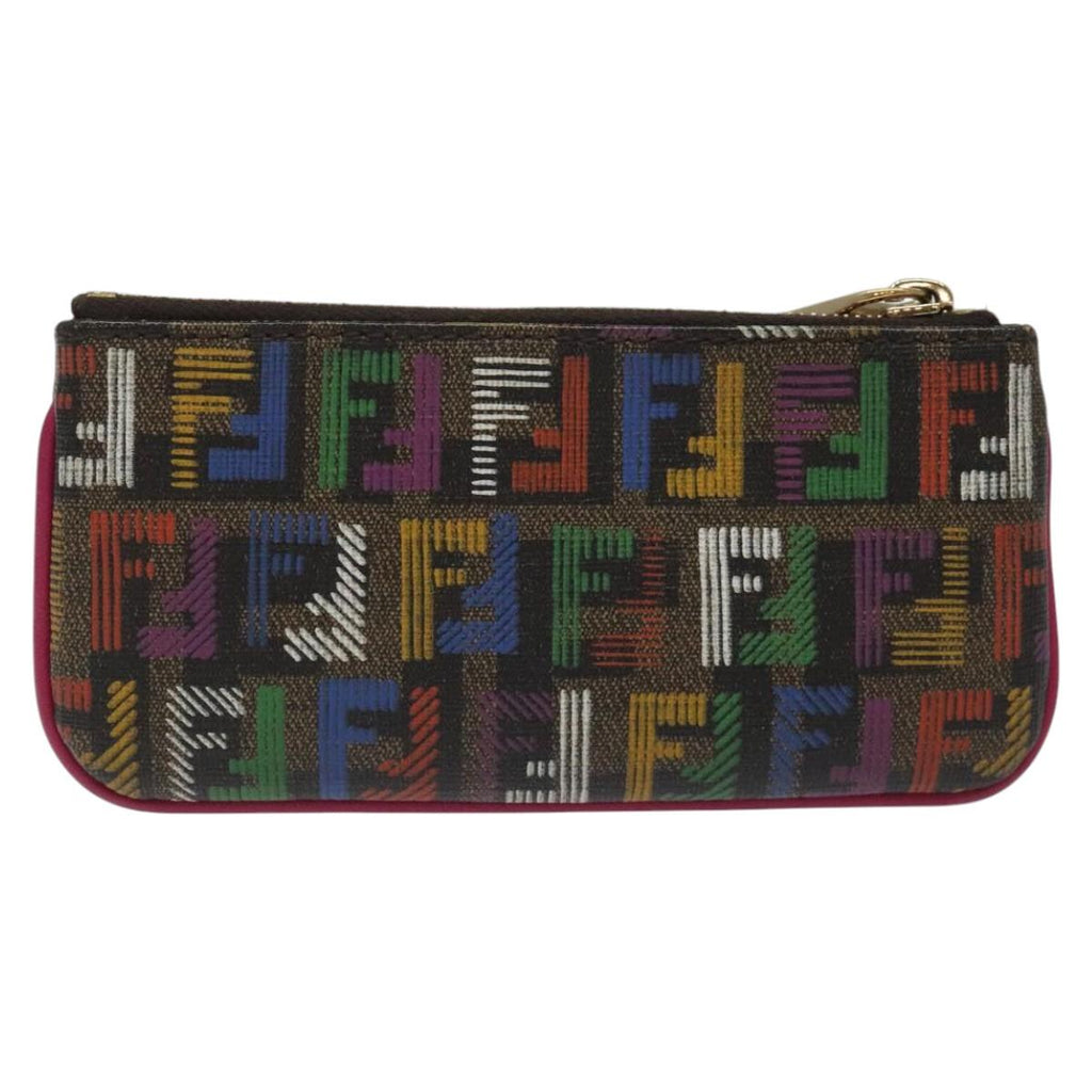 FENDI Zucca Canvas Coin Purse Multicolor Gold KD110