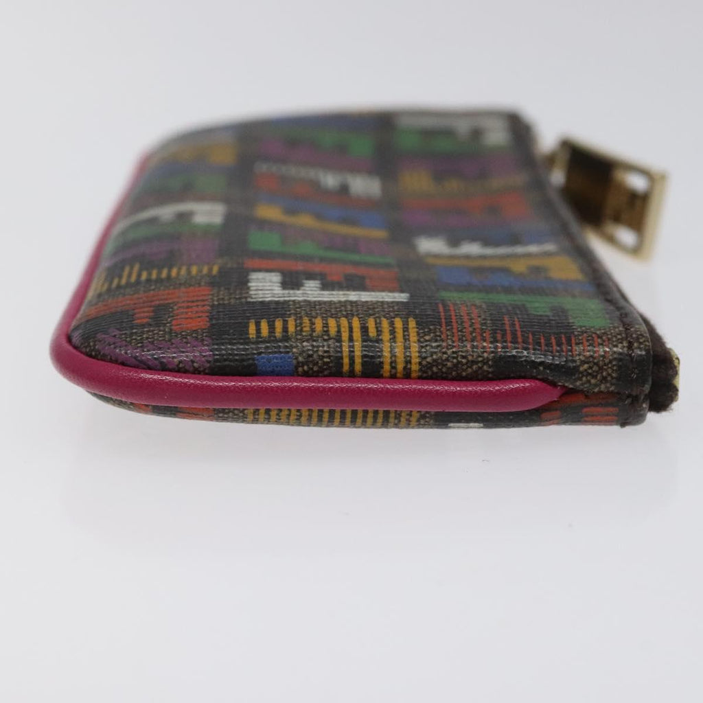FENDI Zucca Canvas Coin Purse Multicolor Gold KD110