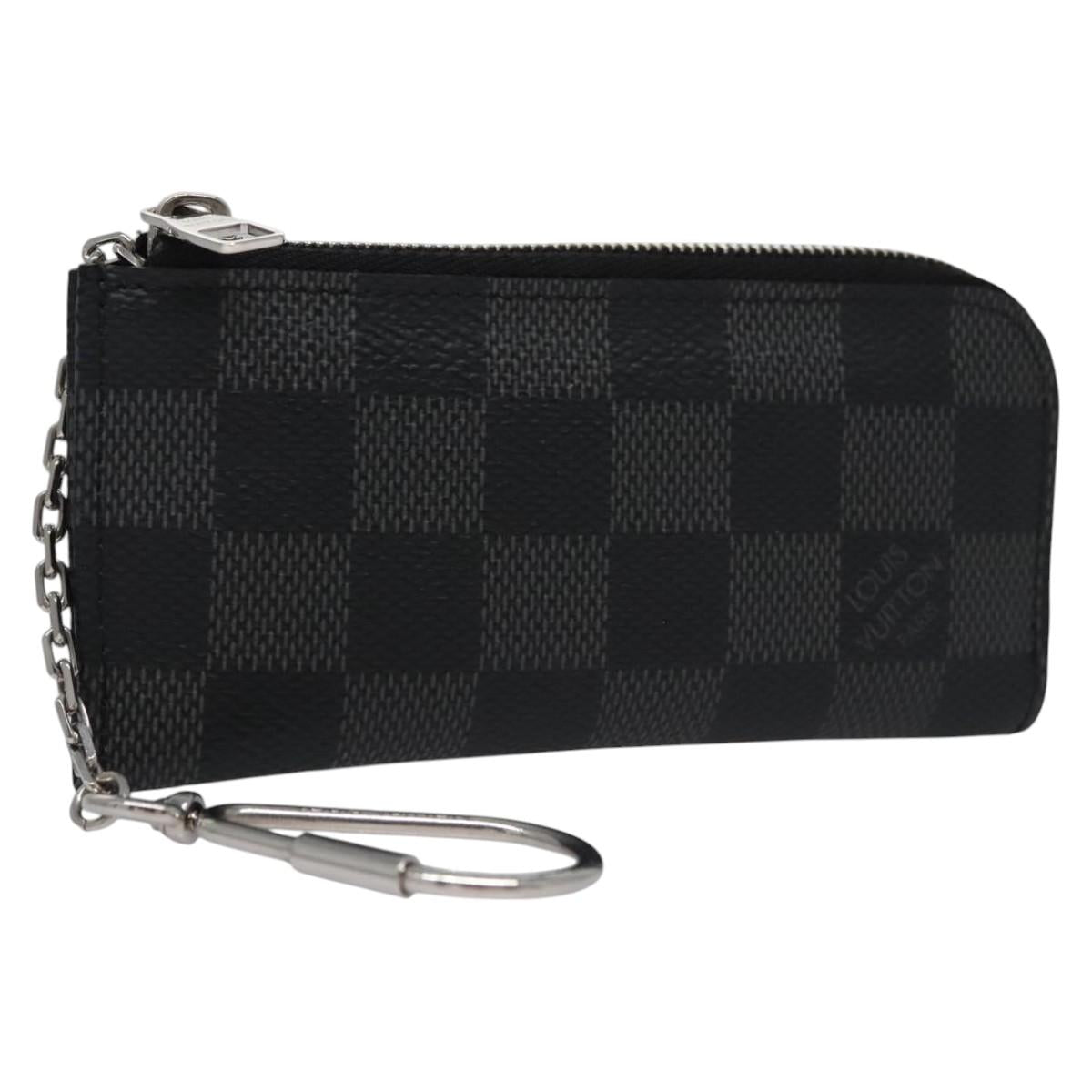 LOUIS VUITTON Damier Graphite Pochette Cles Coin Purse N61235 LV KD220V