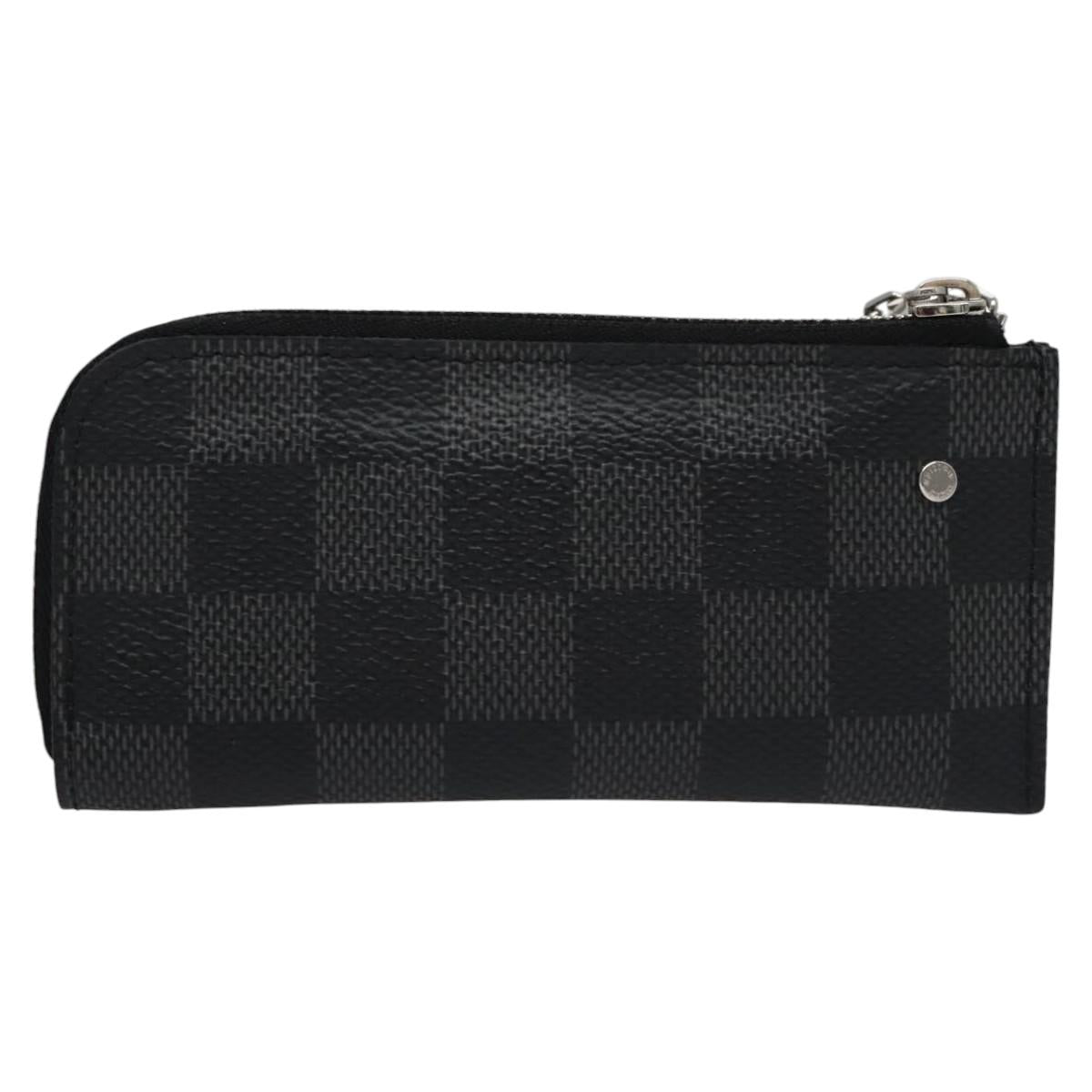 LOUIS VUITTON Damier Graphite Pochette Cles Coin Purse N61235 LV KD220V