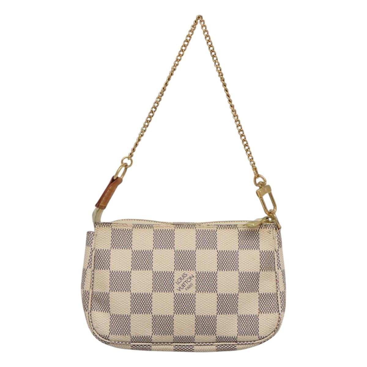 LOUIS VUITTON Damier Azur Mini Pochette Accessoires Pouch N63005 KD345