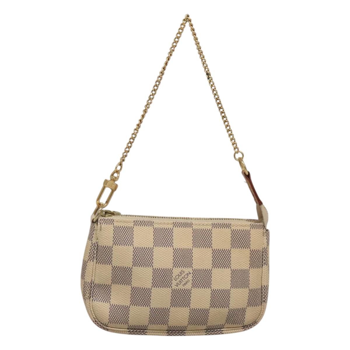 LOUIS VUITTON Damier Azur Mini Pochette Accessoires Pouch N63005 KD346