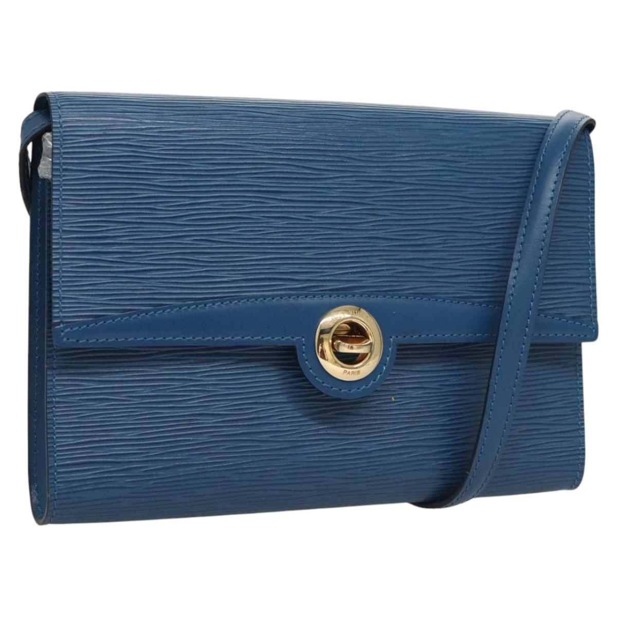 LOUIS VUITTON Epi Pochette Arche Shoulder Bag Blue M52575 LV KD396