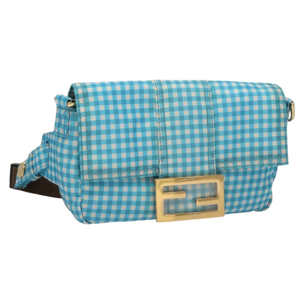 FENDI Waist bag Nylon Blue Gold KD512