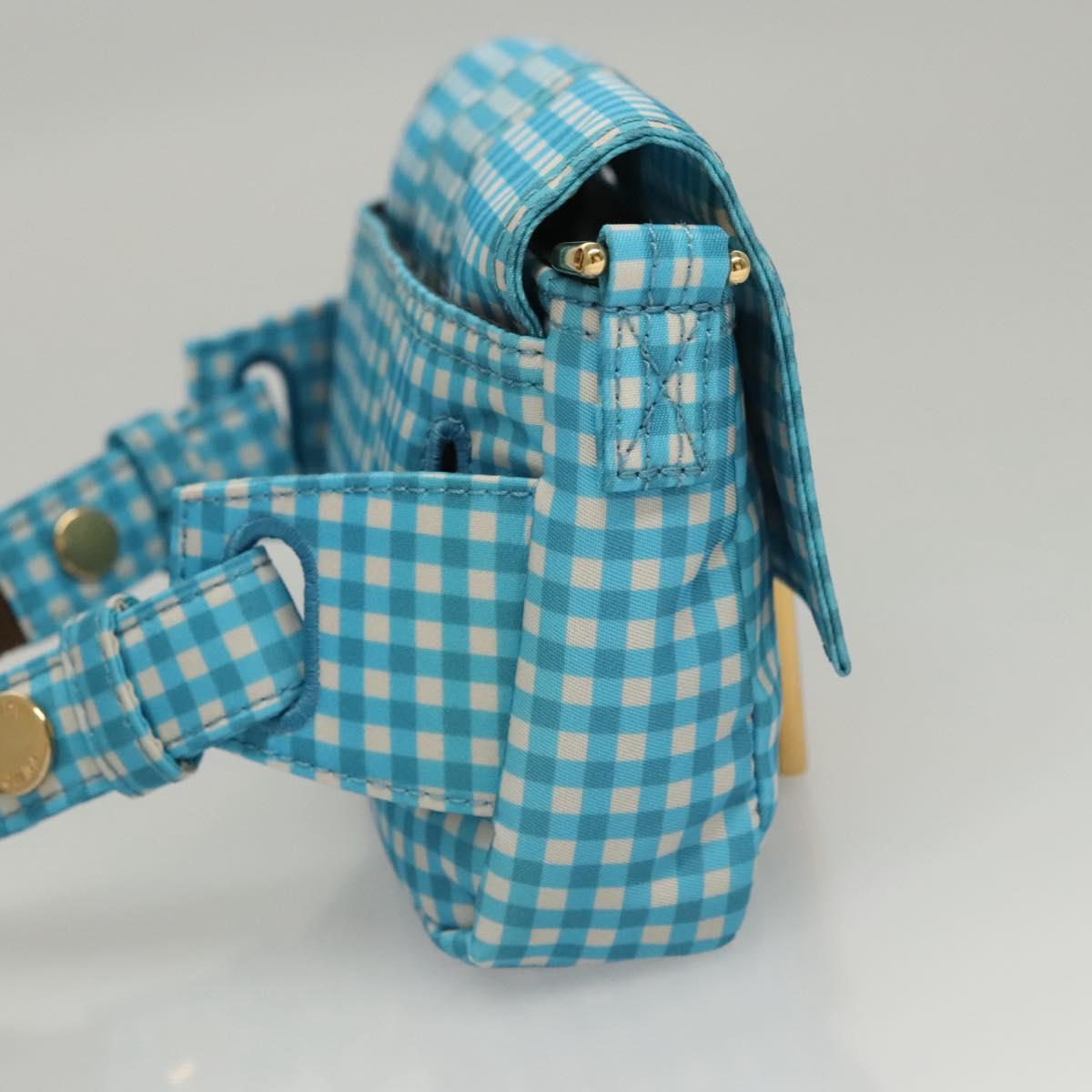 FENDI Waist bag Nylon Blue Gold KD512