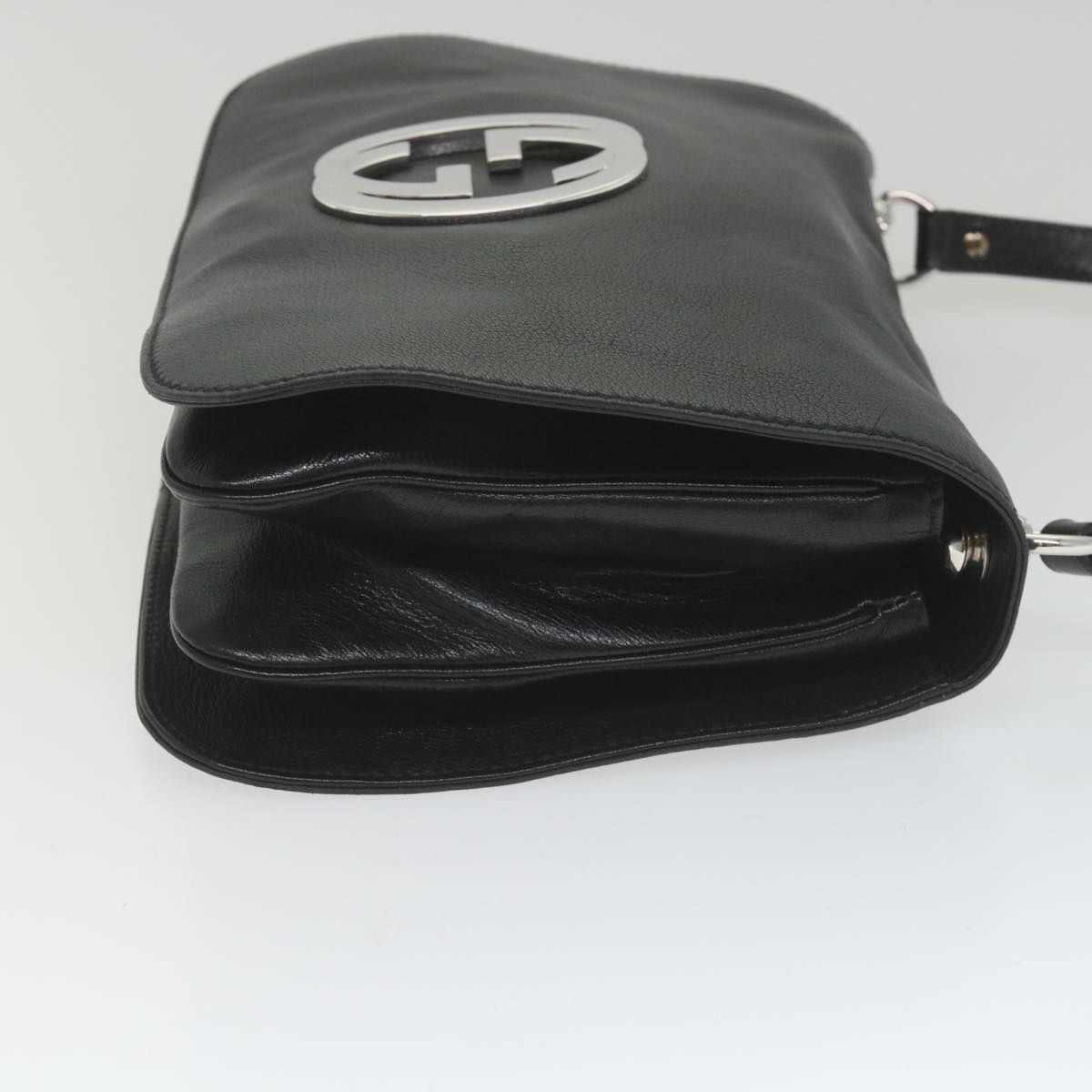 GUCCI Interlocking Shoulder Bag Leather Black 115746 ki3687