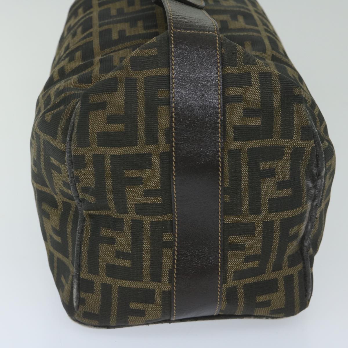 FENDI Zucca Canvas Vanity Cosmetic Pouch Black Brown ki3845