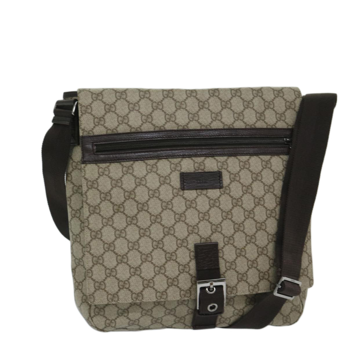 GUCCI GG Supreme Shoulder Bag PVC Beige 141194 ki4209