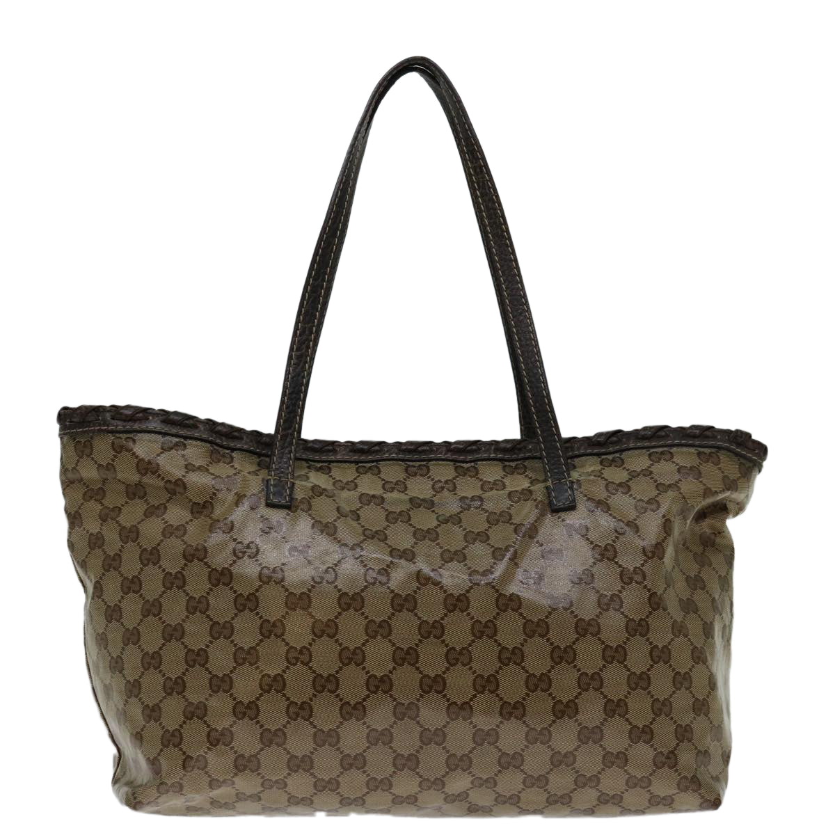 GUCCI GG Crystal Fringe Bamboo Tote Bag Brown 218780 ki4286