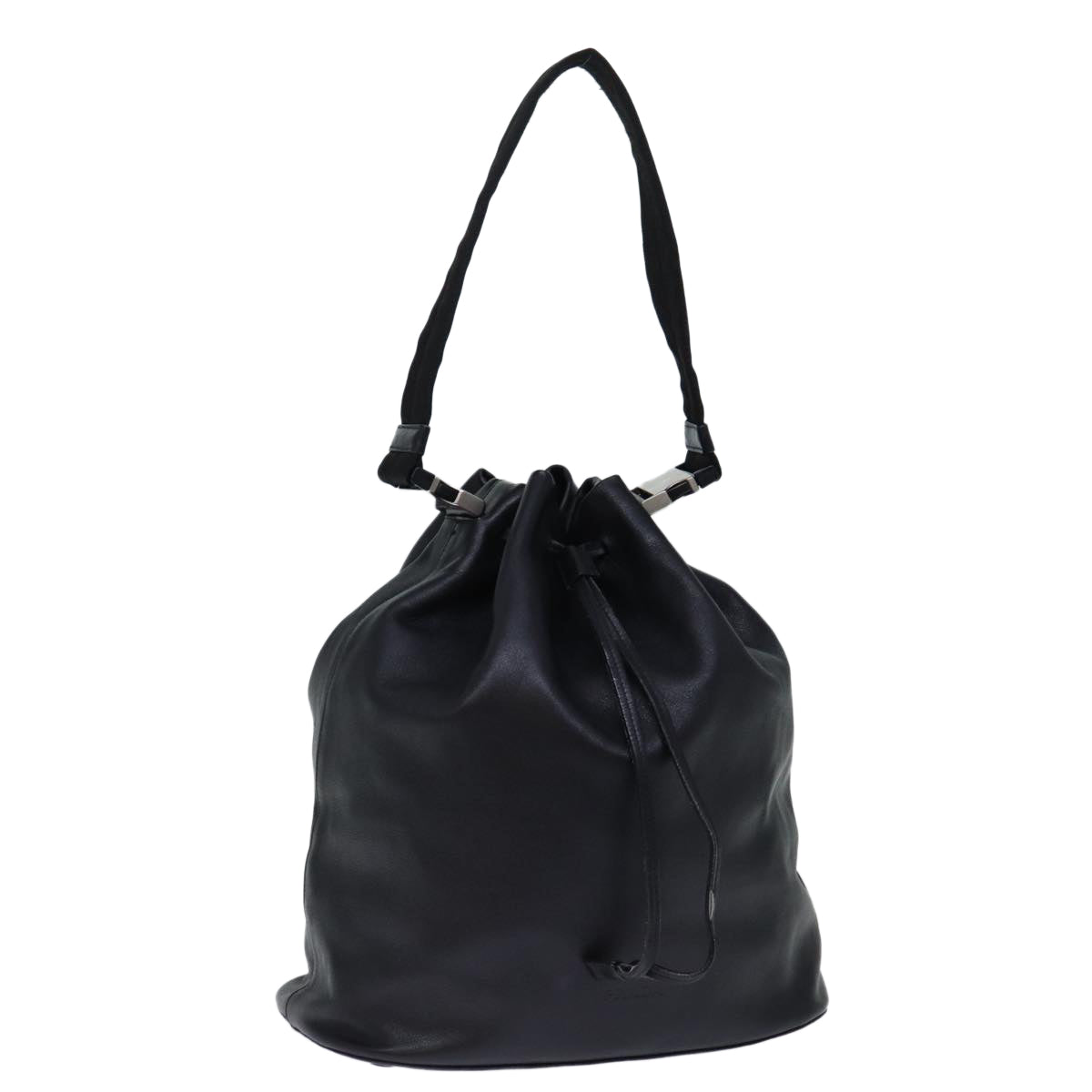 PRADA Shoulder Bag Leather Black ki4379