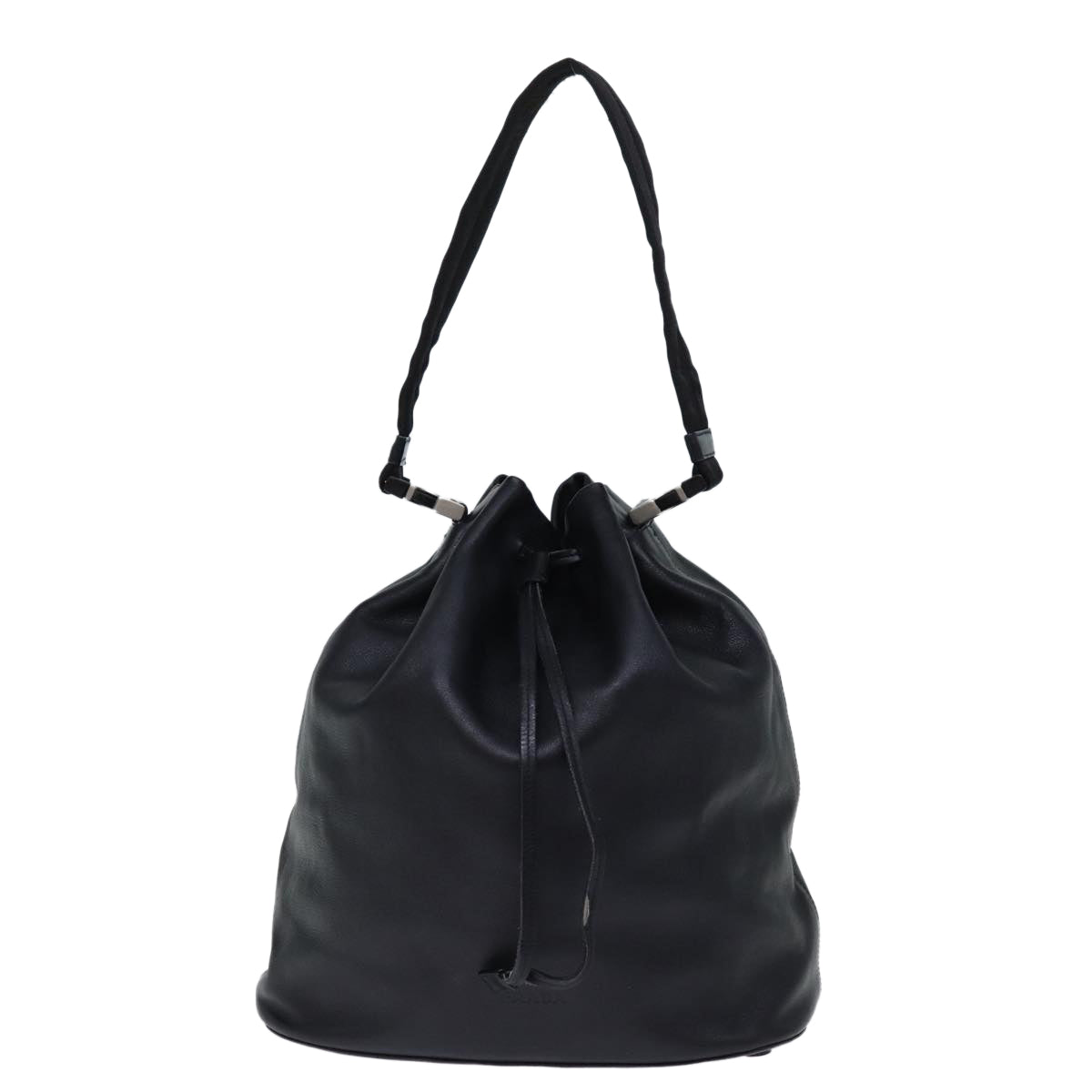 PRADA Shoulder Bag Leather Black ki4379