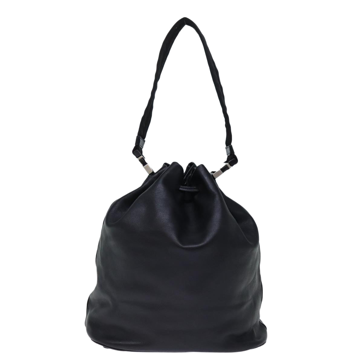 PRADA Shoulder Bag Leather Black ki4379