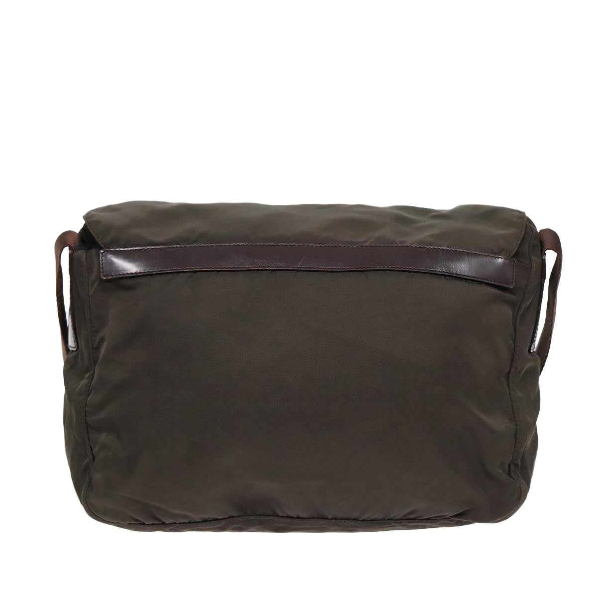 PRADA Shoulder Bag Nylon Khaki Silver ki4728