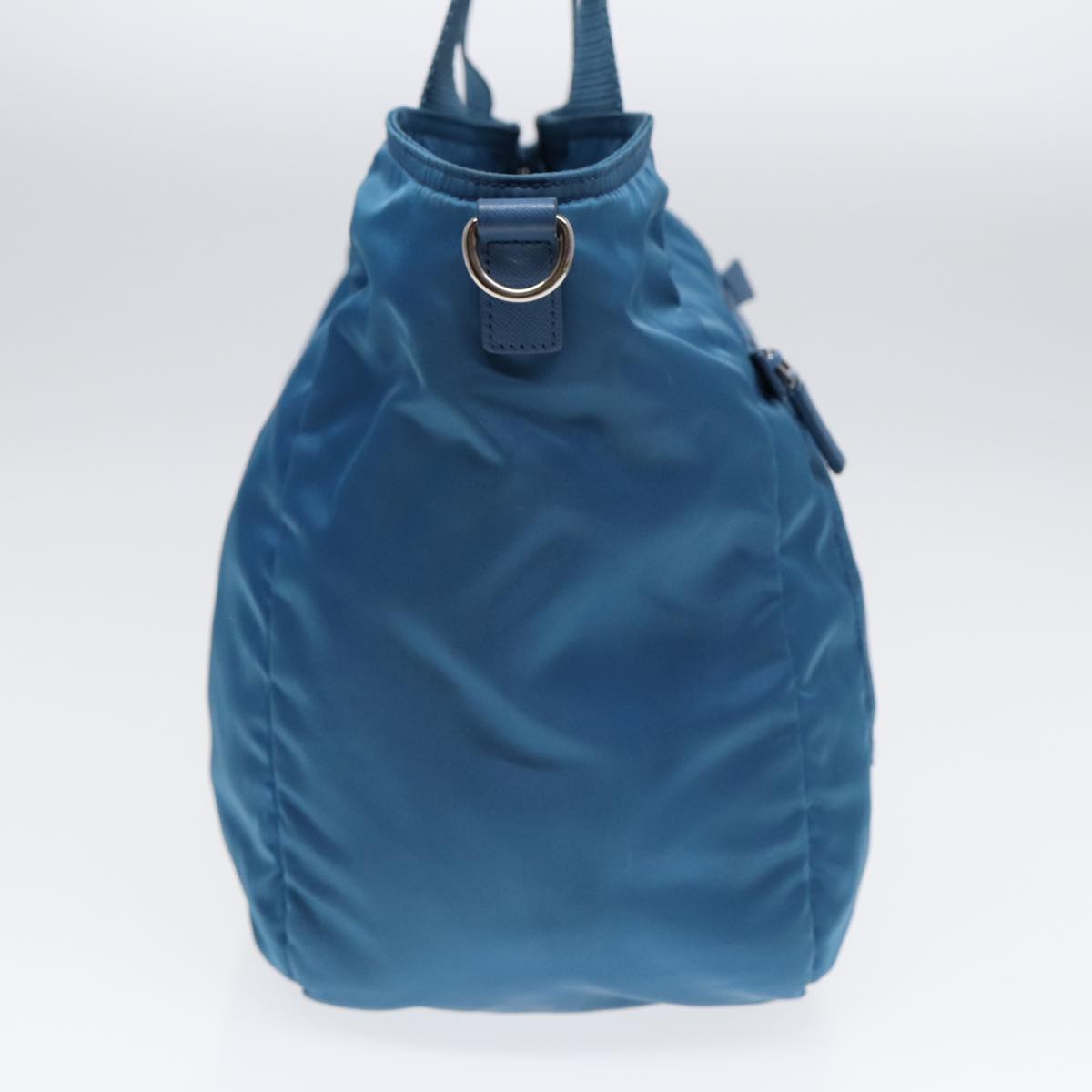 PRADA Shoulder Bag Nylon 2way Blue Silver ki4799