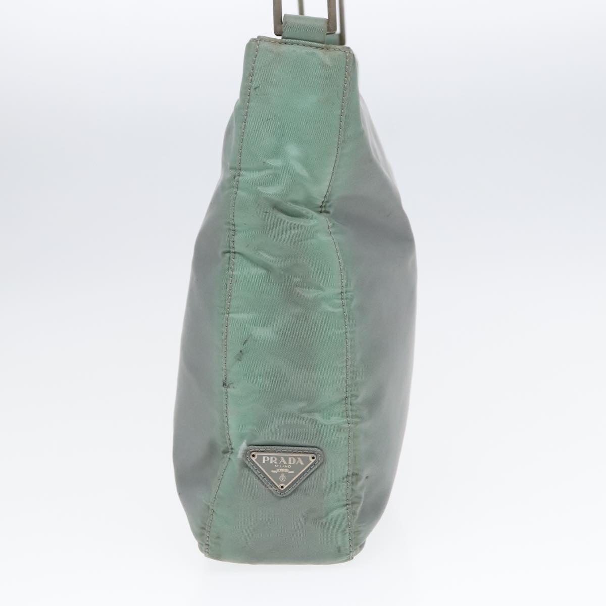 PRADA Shoulder Bag Nylon Khaki Silver ki4969