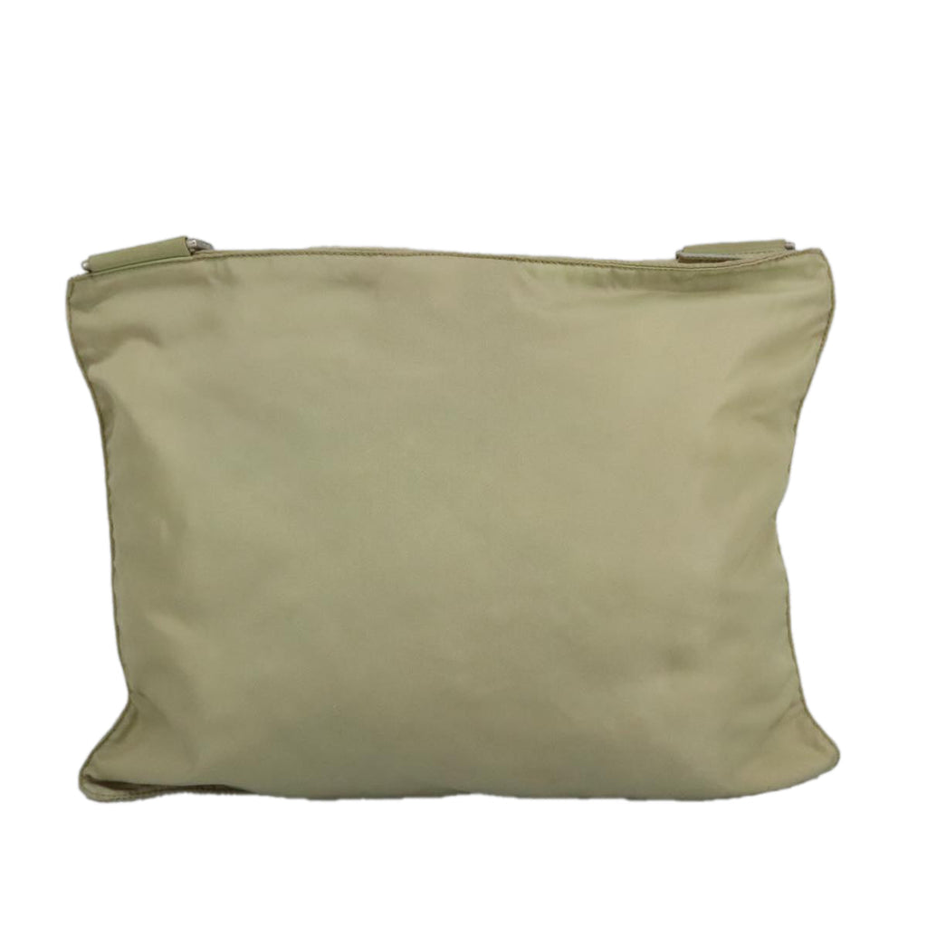 PRADA Shoulder Bag Nylon Beige Silver ki5041