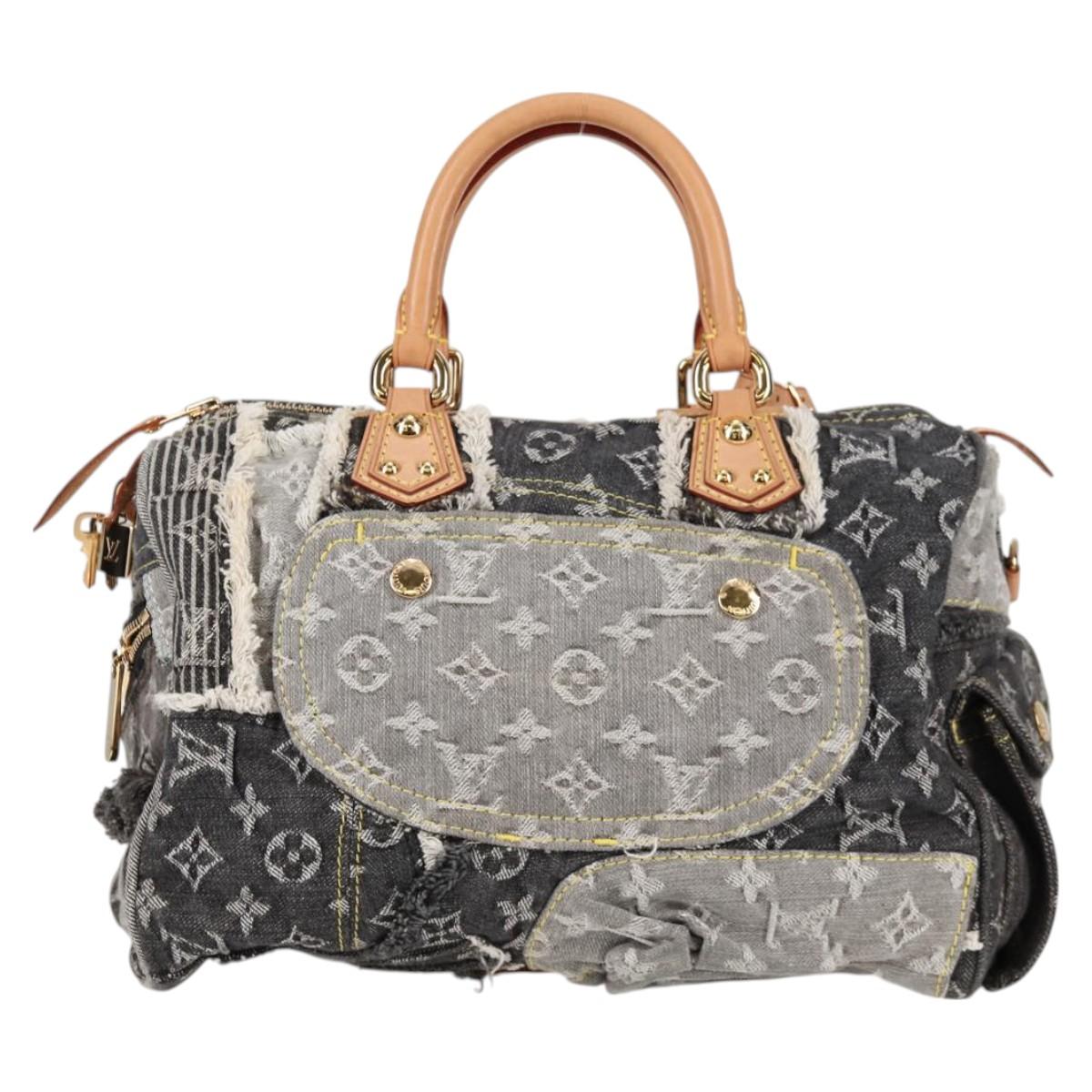 LOUIS VUITTON Monogram Denim Patchwork Speedy 30 Bag Gray M95381 LV ki5785M