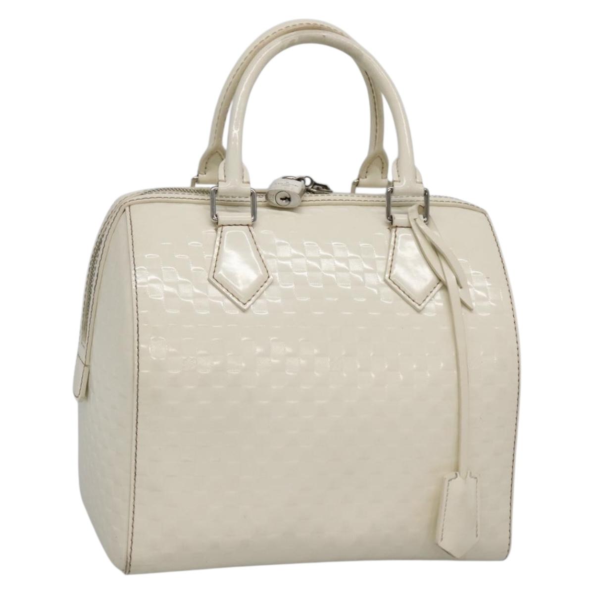LOUIS VUITTON Damier Facet Speedy Cube PM Hand Bag White M48903 LV ki5959