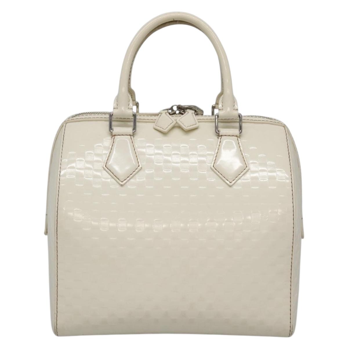 LOUIS VUITTON Damier Facet Speedy Cube PM Hand Bag White M48903 LV ki5959