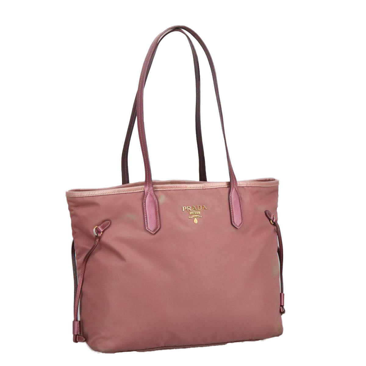 PRADA Tote Bag Nylon Pink Gold kk387