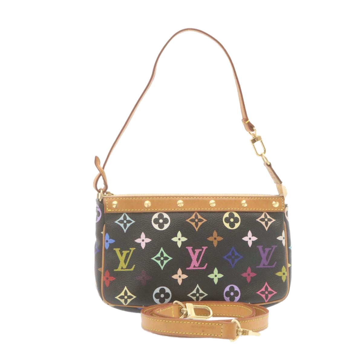 LOUIS VUITTON Monogram Multicolor Pochette Accessoires Pouch Black M92648 lt318