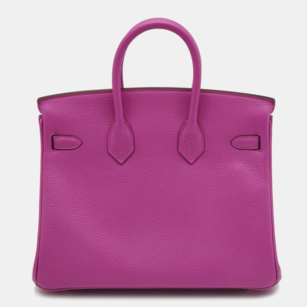 Hermes Magnolia Taurillon Novillo Leather Palladium Finish Birkin 25 Bag