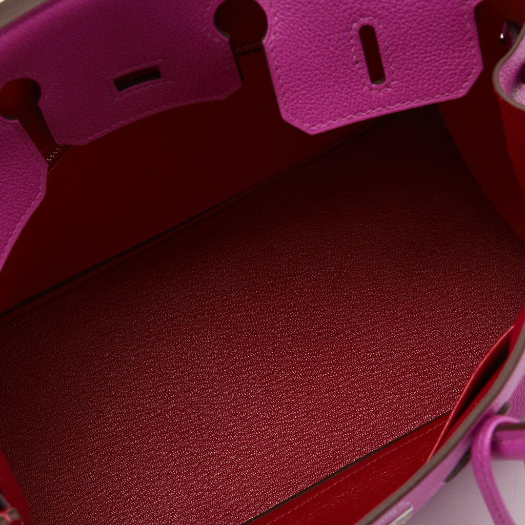 Hermes Magnolia Taurillon Novillo Leather Palladium Finish Birkin 25 Bag