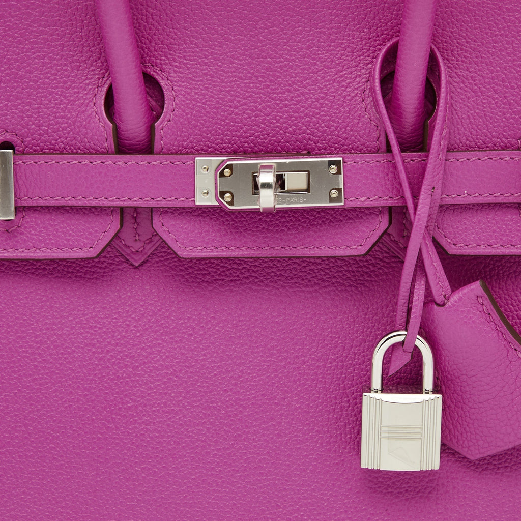 Hermes Magnolia Taurillon Novillo Leather Palladium Finish Birkin 25 Bag