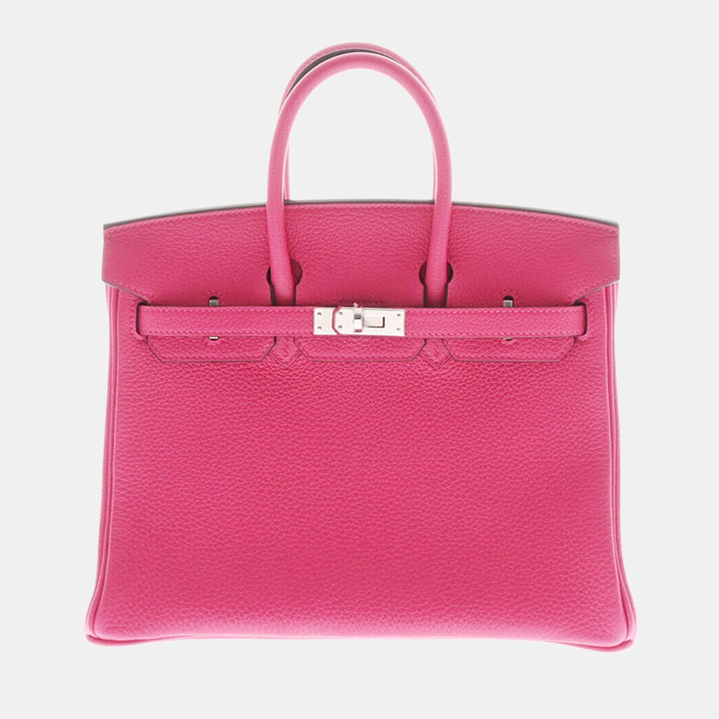 HERMES Pink Togo Leather Palladium Hardware Birkin 25 Bag