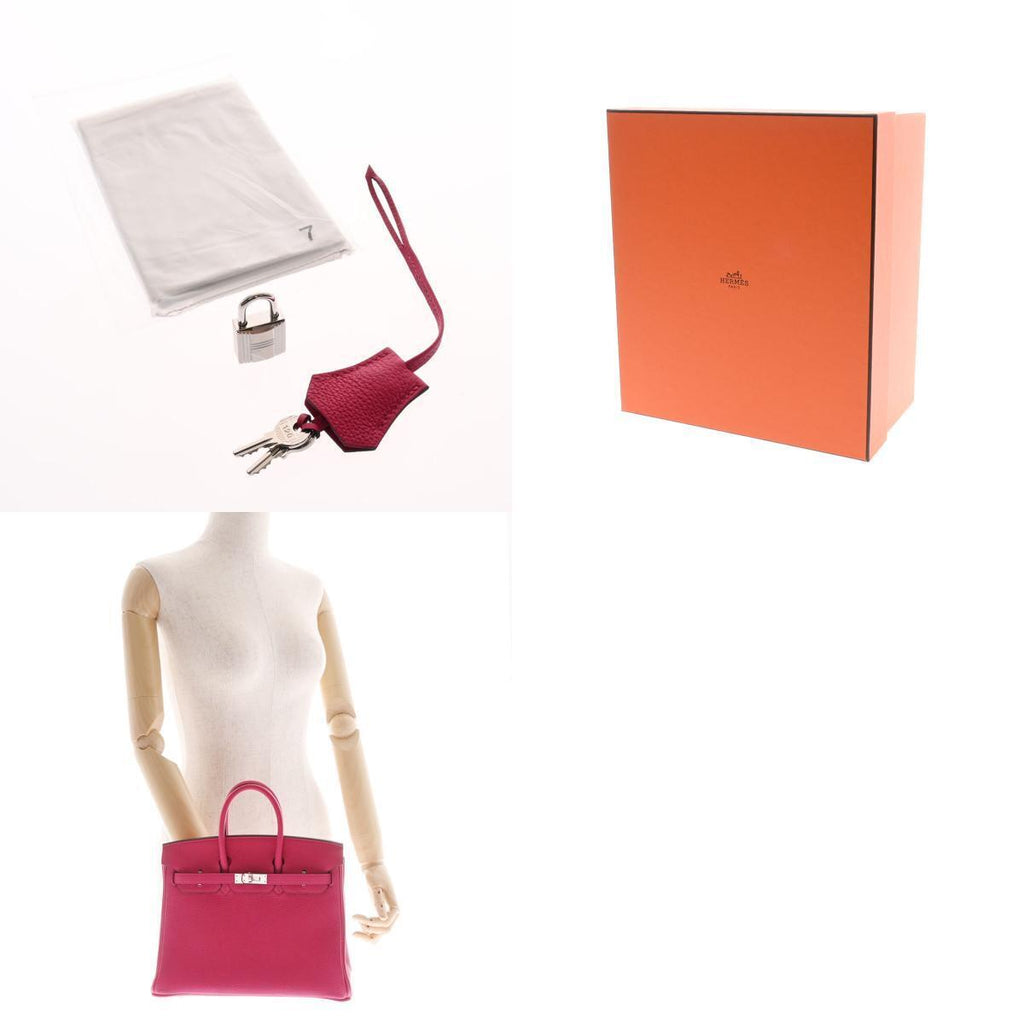 HERMES Pink Togo Leather Palladium Hardware Birkin 25 Bag