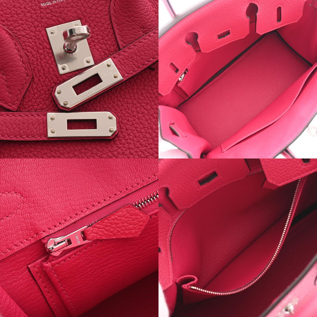 HERMES Pink Togo Leather Palladium Hardware Birkin 25 Bag