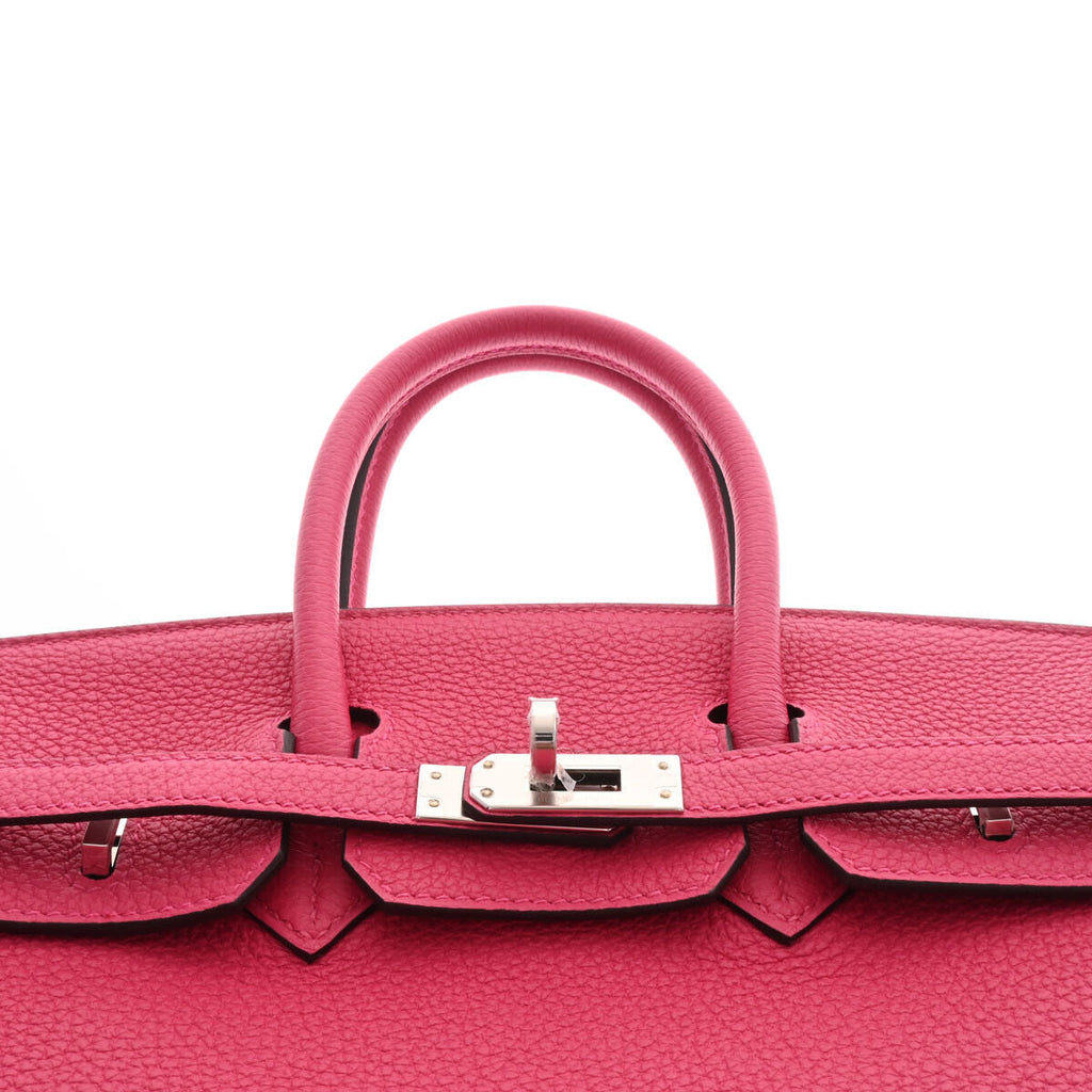 HERMES Pink Togo Leather Palladium Hardware Birkin 25 Bag