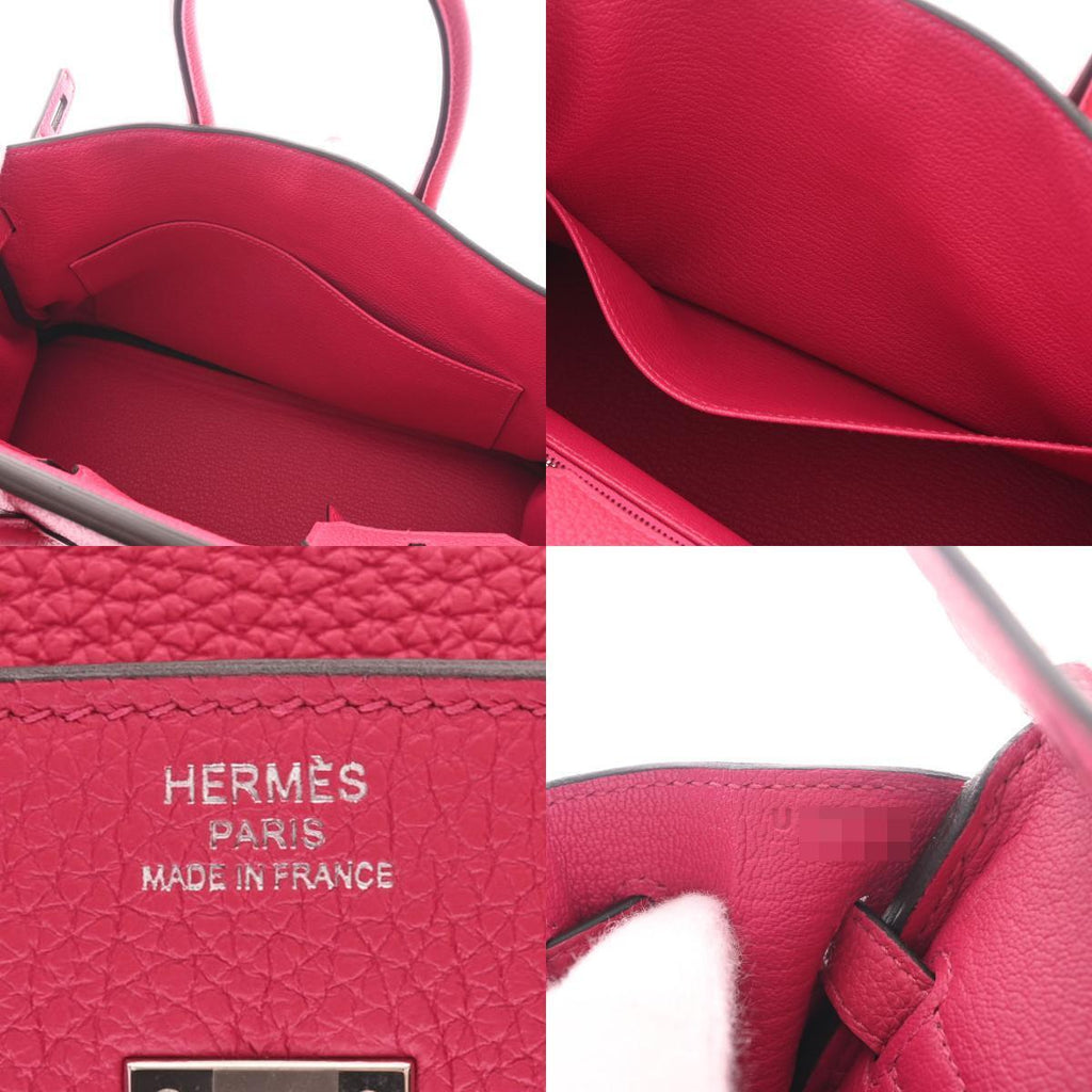 HERMES Pink Togo Leather Palladium Hardware Birkin 25 Bag