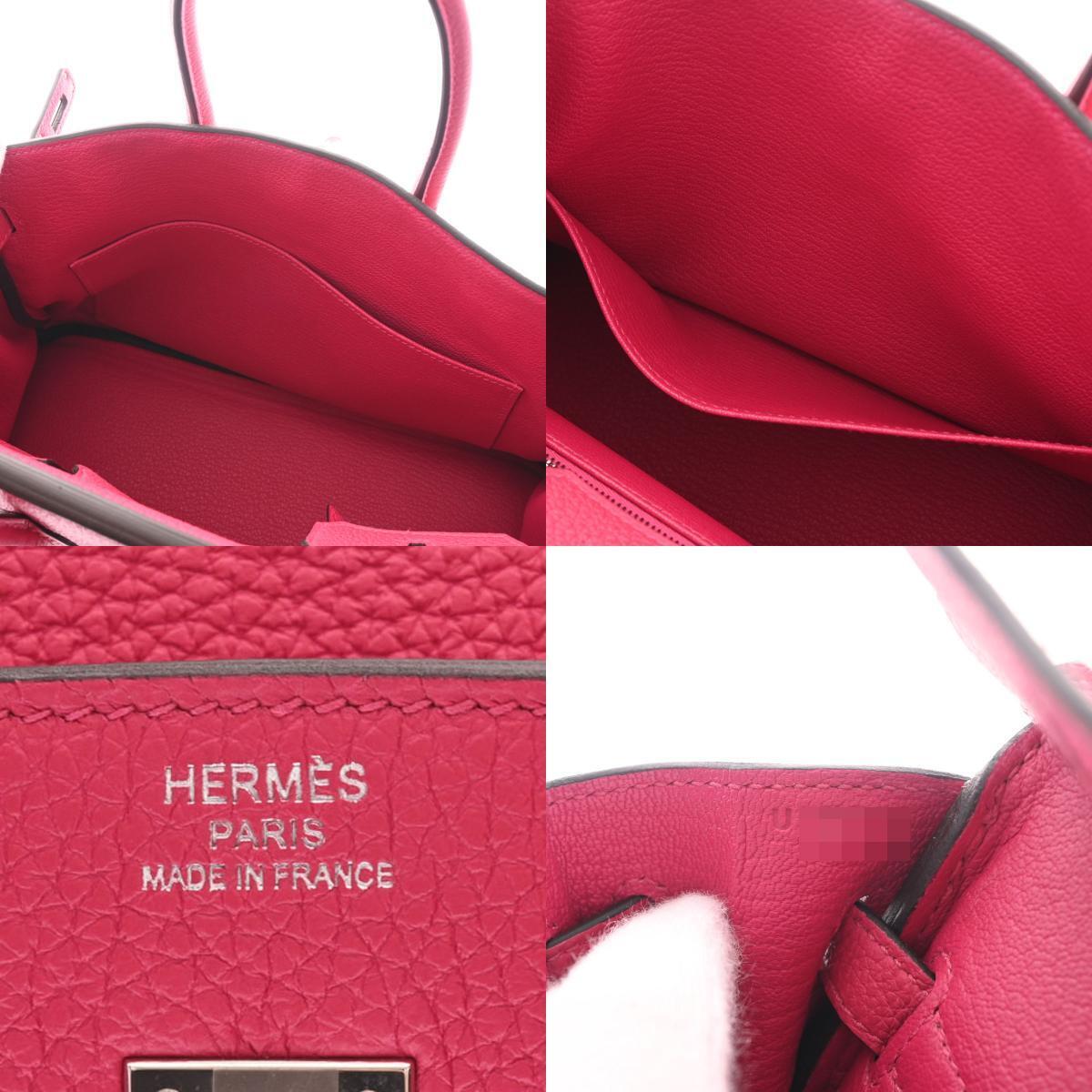 HERMES Pink Togo Leather Palladium Hardware Birkin 25 Bag