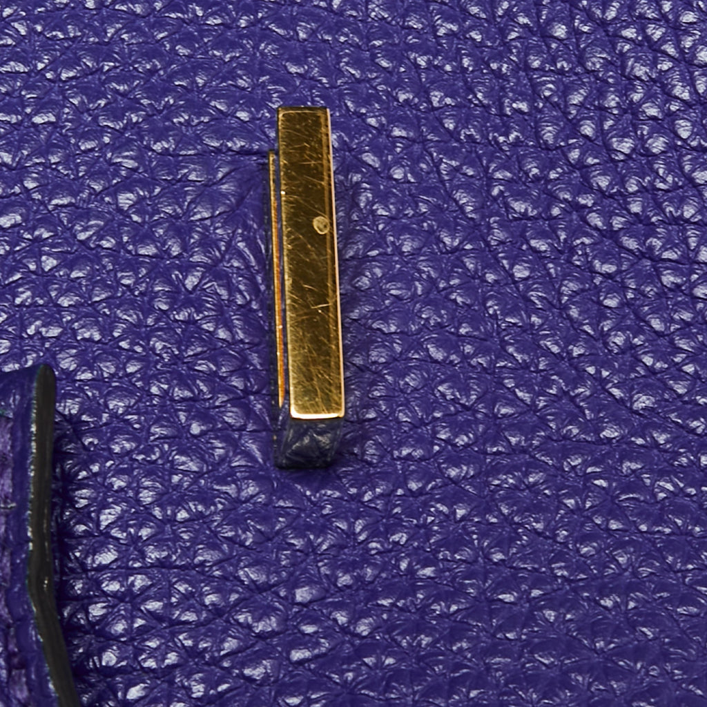 Hermes Blue Electric Togo Leather Gold Finish Birkin 35 Bag