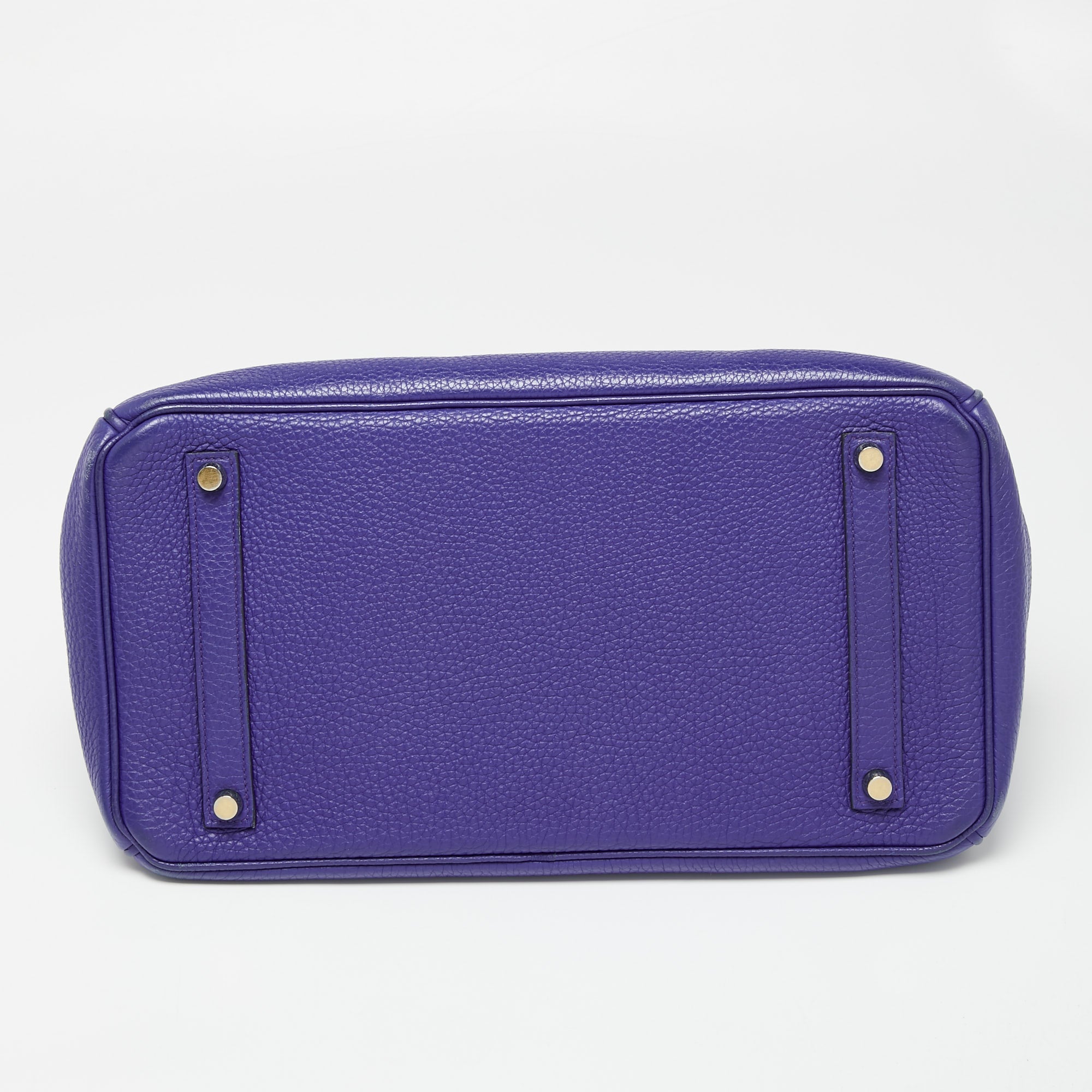 Hermes Blue Electric Togo Leather Gold Finish Birkin 35 Bag