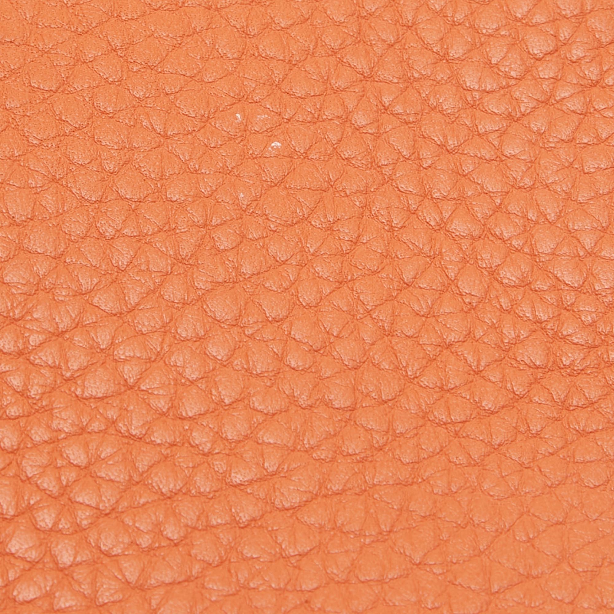 HERMES Feu Taurillon Clemence Palladium Finish Birkin 35 Bag